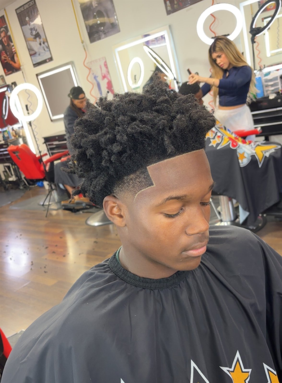 Mid taper fade with a crisp squared line-up